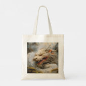 Witte oosterse draak tote bag (Achterkant)