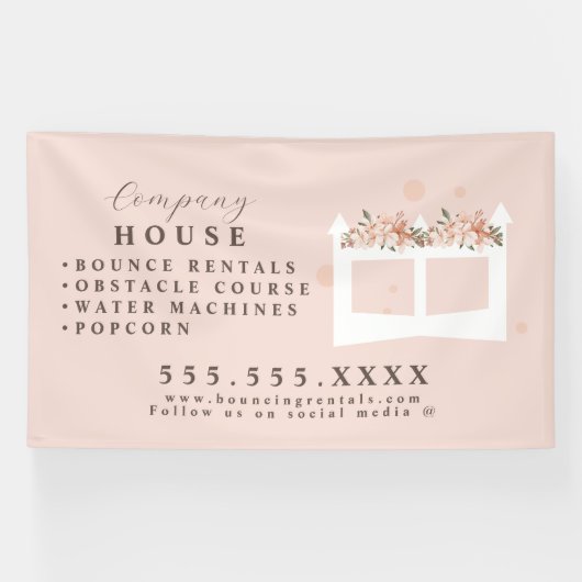 Witte opblaasbare kasteel spandoek (Horizontaal)