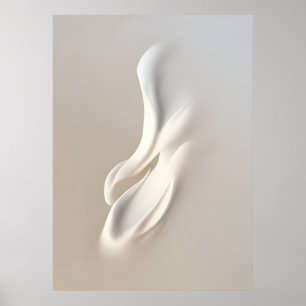 "Witte openingsknoppen"   Neutrale Abstracte kunst Poster