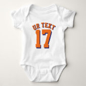 Witte & Oranje Baby | Sporttrui ontwerp Romper (Voorkant)