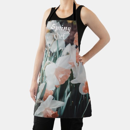 Witte Oranje Daffodils in de lentestuin Schort (Insitu)