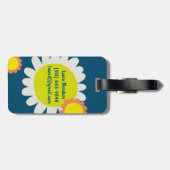 Witte Oranje Daisy Flower GEPERSONALISEERD INITIAL Bagagelabel (Achterkant horizontaal)