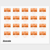 Witte, Oranje Damask bruiloft gunst Sticker (Vel)