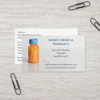 Witte Oranje Fles RX Apotheker Farmacie Pillen Visitekaartje