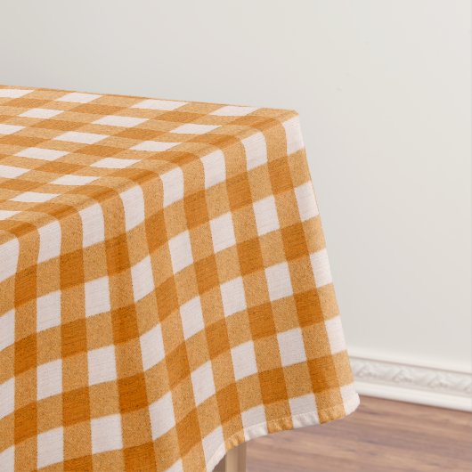 Witte & Oranje Gingham Pattern | Katoen geruit Tafelkleed (Voorbeeld)