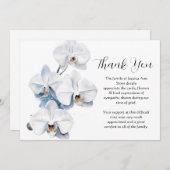 Witte orchidee begrafenis dood Dank u Kaart (Voorkant / Achterkant)