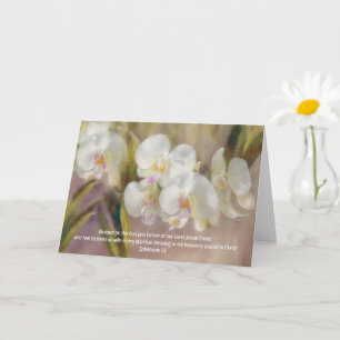  Witte Orchidee Bloemen Bijbel Verse Art Note Kaart