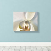 Witte Orchidee Bloesem Canvas Afdruk (Insitu (Houten vloer))