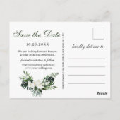 Witte Orchidee Bohemian Bloemen Bruiloft Save The  Briefkaart (Achterkant)