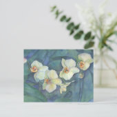Witte orchidee briefkaart (Staand voorkant)