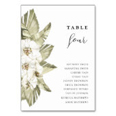 Witte orchidee bruiloft tafel nummers kaart (Voorkant)