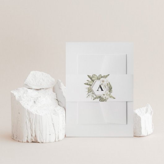 Witte Orchidee bruiloft uitnodiging buik band Uitnodigingen Wikkel