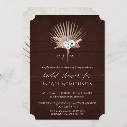 Witte Orchidee Floral Bourgondië Beach Vrijgezelle Kaart (Voorkant / Achterkant)