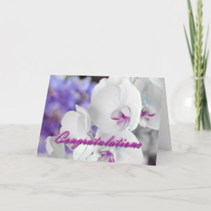 Witte orchidee gefeliciteerd Kaart