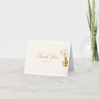 Witte Orchidee Gouden Vaas Kaart | Luxe Dankbaarhe