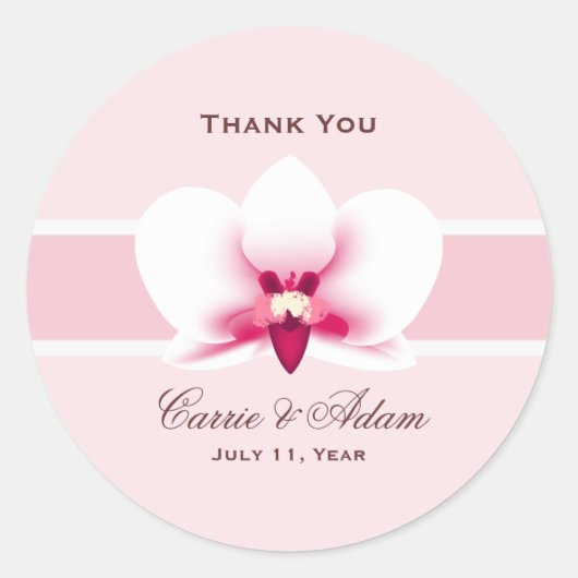 Witte Orchidee gunst Stickers (Voorkant)