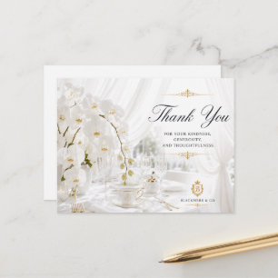 Witte Orchidee Huwelijks Dankkaart Tafeldecorati Briefkaart