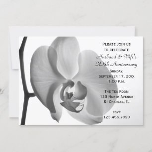 Witte Orchidee Huwelijksjubileum Feest Uitnodiging