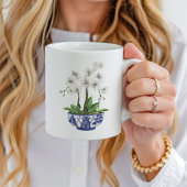 Witte Orchidee in Chinoiserie Bowl Keramiek Koffiemok