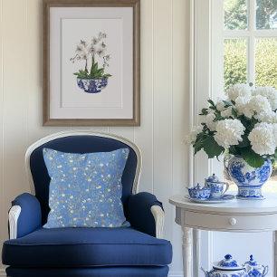 Witte Orchidee in Chinoiserie Pot Kunst Poster