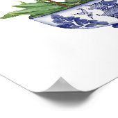 Witte Orchidee in Chinoiserie Pot Kunst Poster (Hoek)
