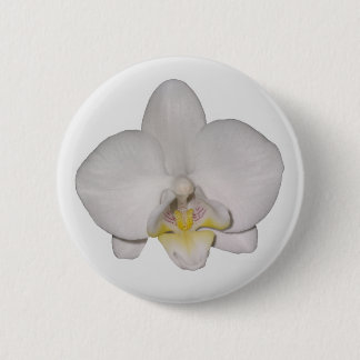 Witte Orchidee Knop Ronde Button 5,7 Cm