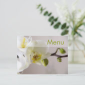 Witte orchidee · Menu Briefkaart (Staand voorkant)