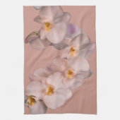 Witte orchidee op badge theedoek (Verticaal)
