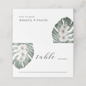 Witte Orchidee op Monstera Tropische Bruiloft (Buitenkant ongevouwen)