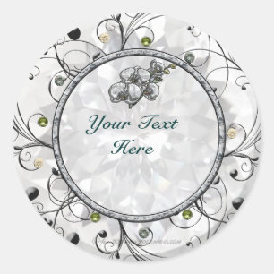 Witte Orchidee Ronde Sticker