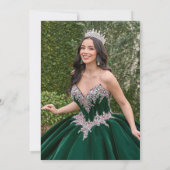Witte Orchidee Smaragdgroene Prinses Quinceañera Kaart (Achterkant)