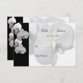 Witte Orchidee Tafel Stoelen Kaarten (Voorkant / Achterkant)