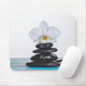Witte Orchidee, Therapeut Zen Stones Muismat (Met muis)