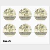 Witte orchideeën bruiloft bewaar de datum1 ronde sticker (Vel)