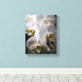 Witte orchideeën canvas afdruk (Insitu (Houten vloer))