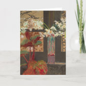 Witte orchideeën en een pioen | Leon Wyczółkowski Kaart (Voorkant)