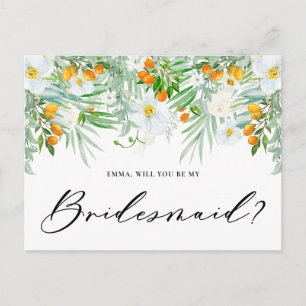 Witte orchideeën & kumquats Wil je mijn bruidsmeis Briefkaart