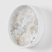 Witte orchideeën op een lichte crème   (Hoek)