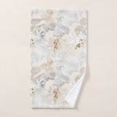 Witte orchideeën op een lichte crème   bad handdoek (Handdoek)