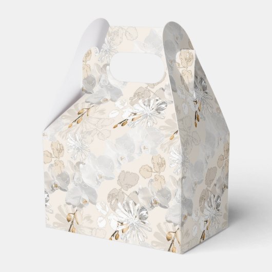 Witte orchideeën op een lichte crème bedankdoosjes (Achterkant)