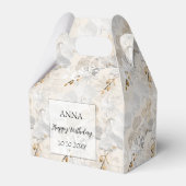 Witte orchideeën op een lichte crème bedankdoosjes (Voorkant Zijde)