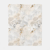 Witte orchideeën op een lichte crème fleece deken (Voorkant)