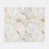 Witte orchideeën op een lichte crème fleece deken (Voorkant (Horizontaal))