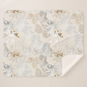 Witte orchideeën op een lichte crème sherpa deken (Voorkant (horizontaal))