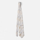 Witte orchideeën op een lichte crème stropdas (Achterkant)