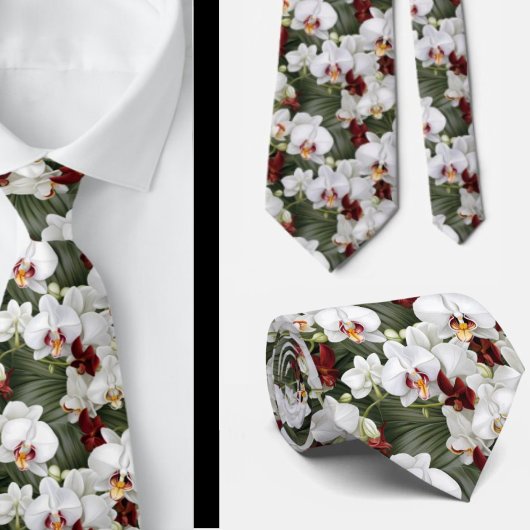 Witte orchideeën orchidee bloemen stropdas