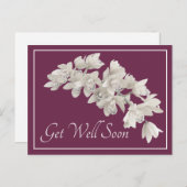 Witte orchideeën Paarse achtergrond Briefkaart (Voorkant / Achterkant)