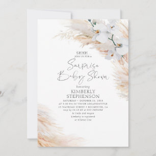 Witte Orchideeën Pampas Grass Surprise Baby shower Kaart