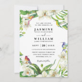 Witte Orchideeën Rustieke Elegante Chic QR Code Hu Kaart (Voorkant)