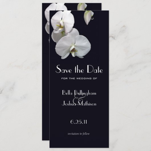 Witte Orchideeën Save the Date Aankondiging (Voorkant / Achterkant)